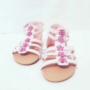 Girls pink flower sandals